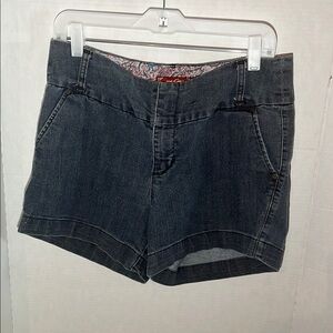 Blue Jean Shorts with Tailored Fit and Dark Wash